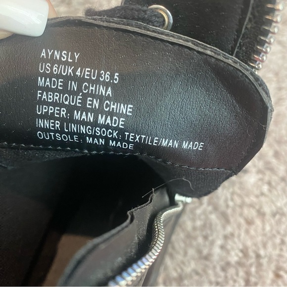 Justfab Ankle Boots - Black Ties and Zips - Size 6 - Picture 6 of 8